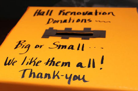 hall donation sign